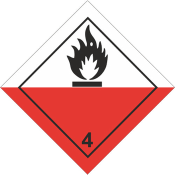 Вещества, способные к самовозгоранию - Маркировка опасных грузов, знаки опасности - Магазин охраны труда Протекторшоп